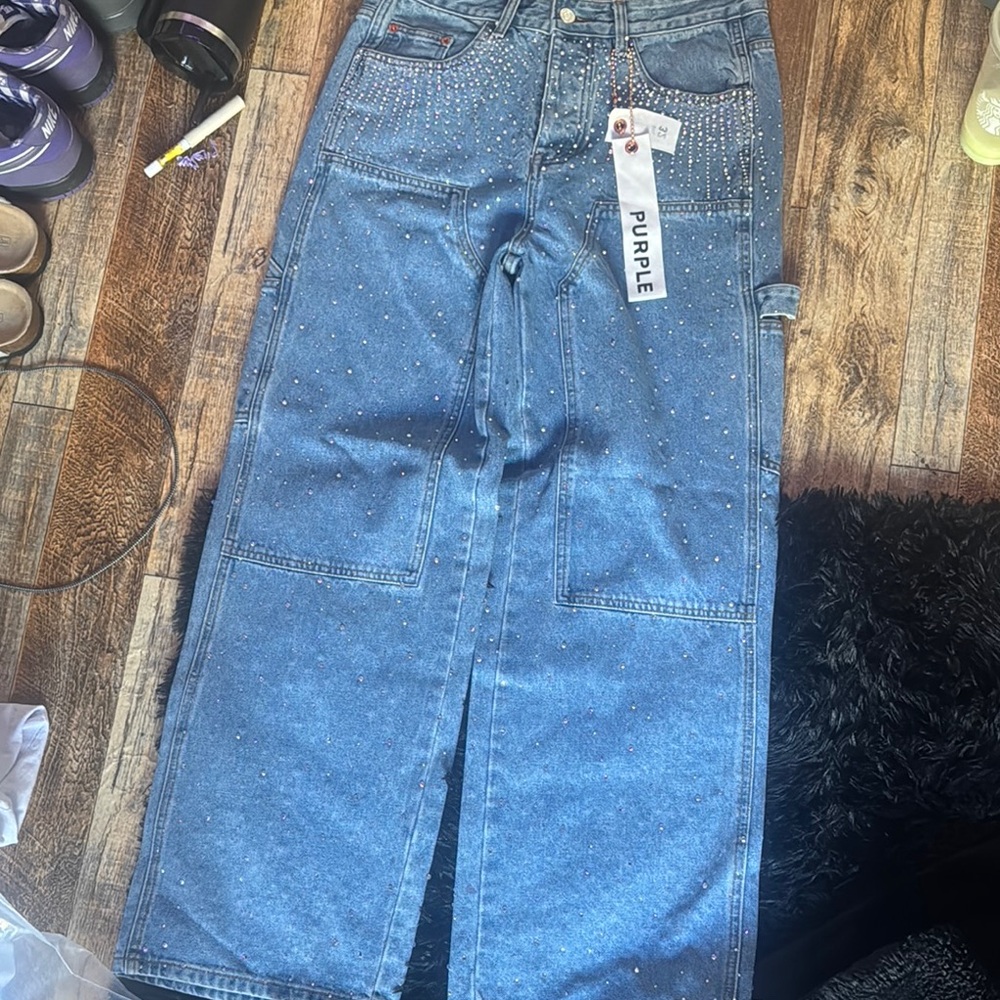 Men's Blue Jeans with Studded Details